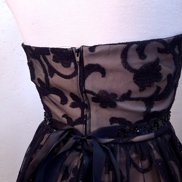 B. SMART | Black & tan tulle strapless mini prom dress - Picture 8 of 15